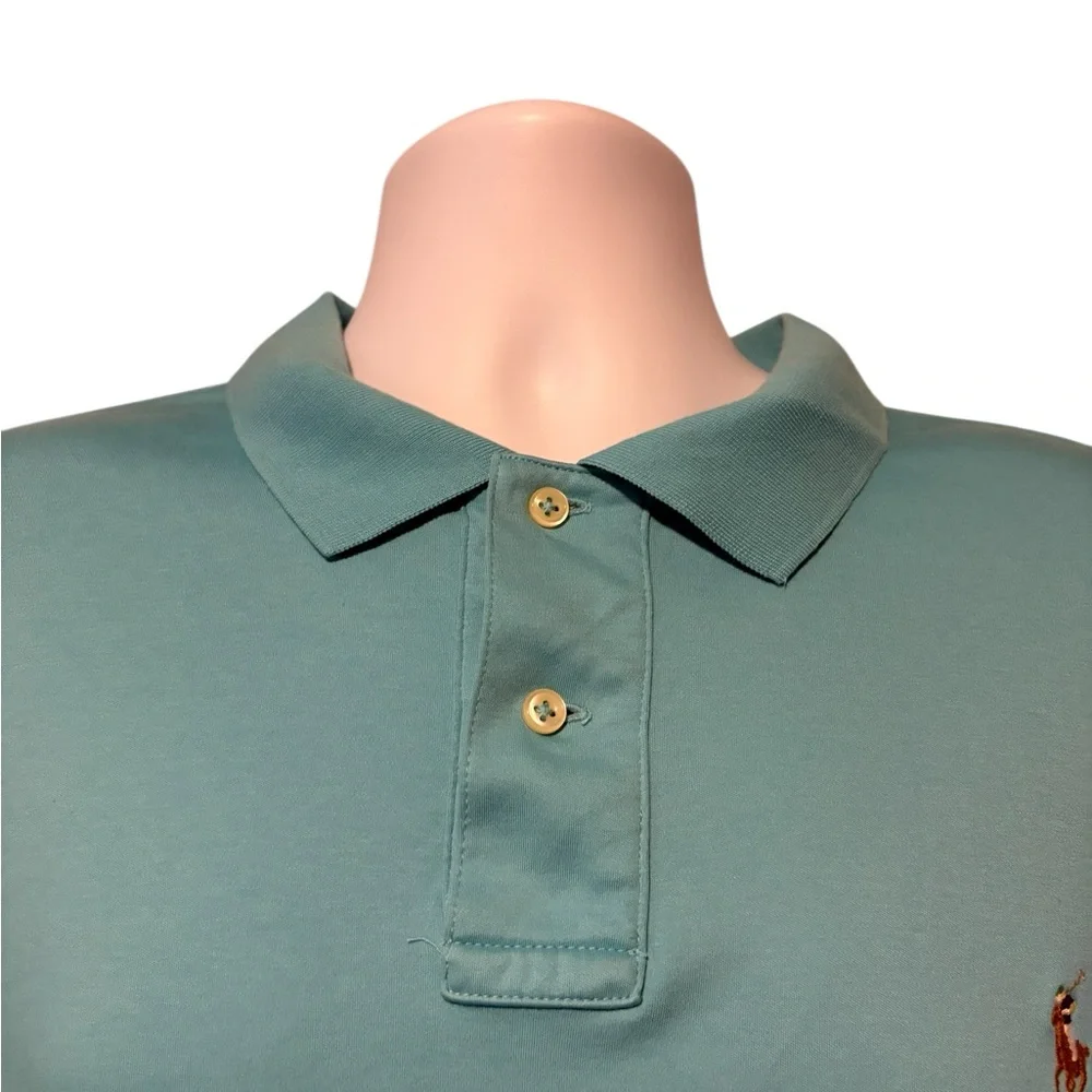 Polo by Ralph Lauren Men's Teal Blue Logo Polo Shirt XXL